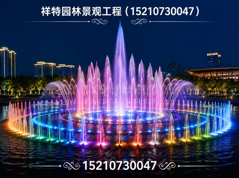 顺平县人工湖喷泉展示图