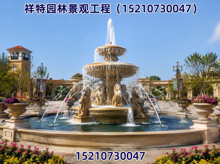 顺平县广场喷泉展示图